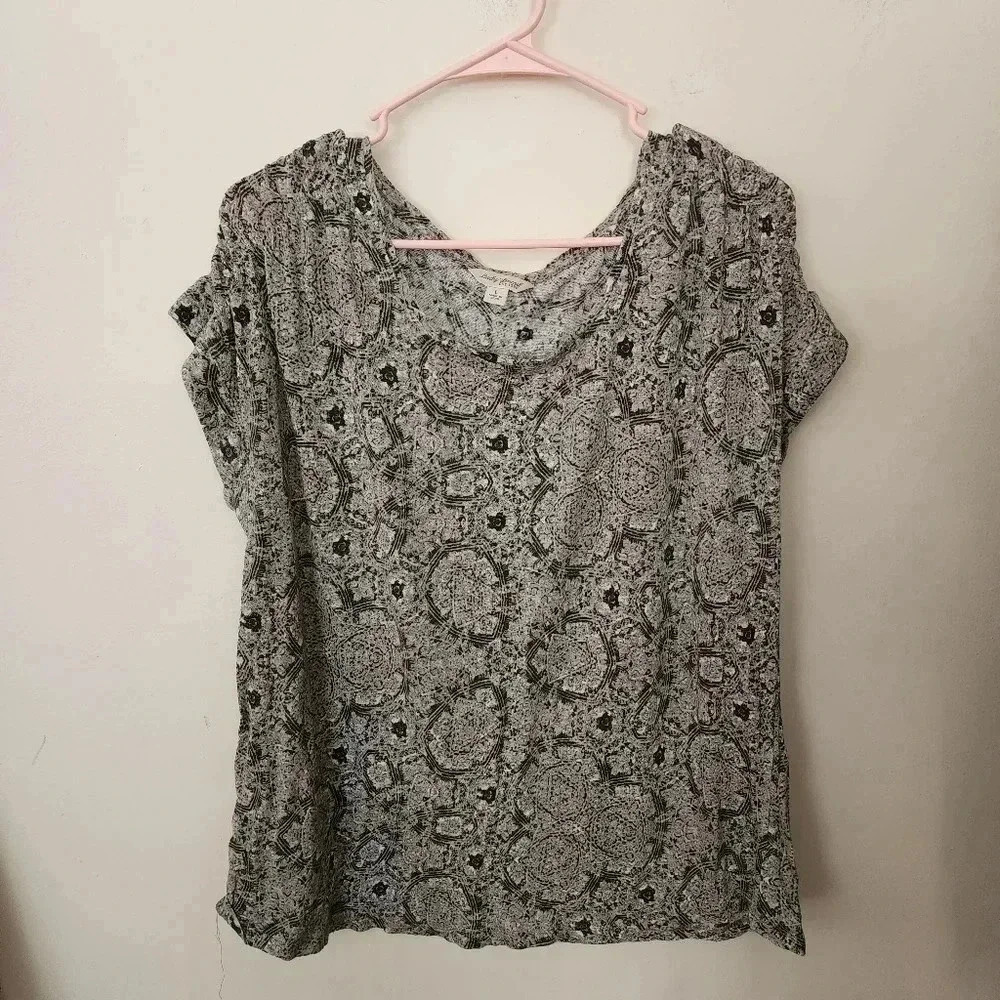 261.Lucky brand paisley kelidascope size large tee - Picture 2 of 4